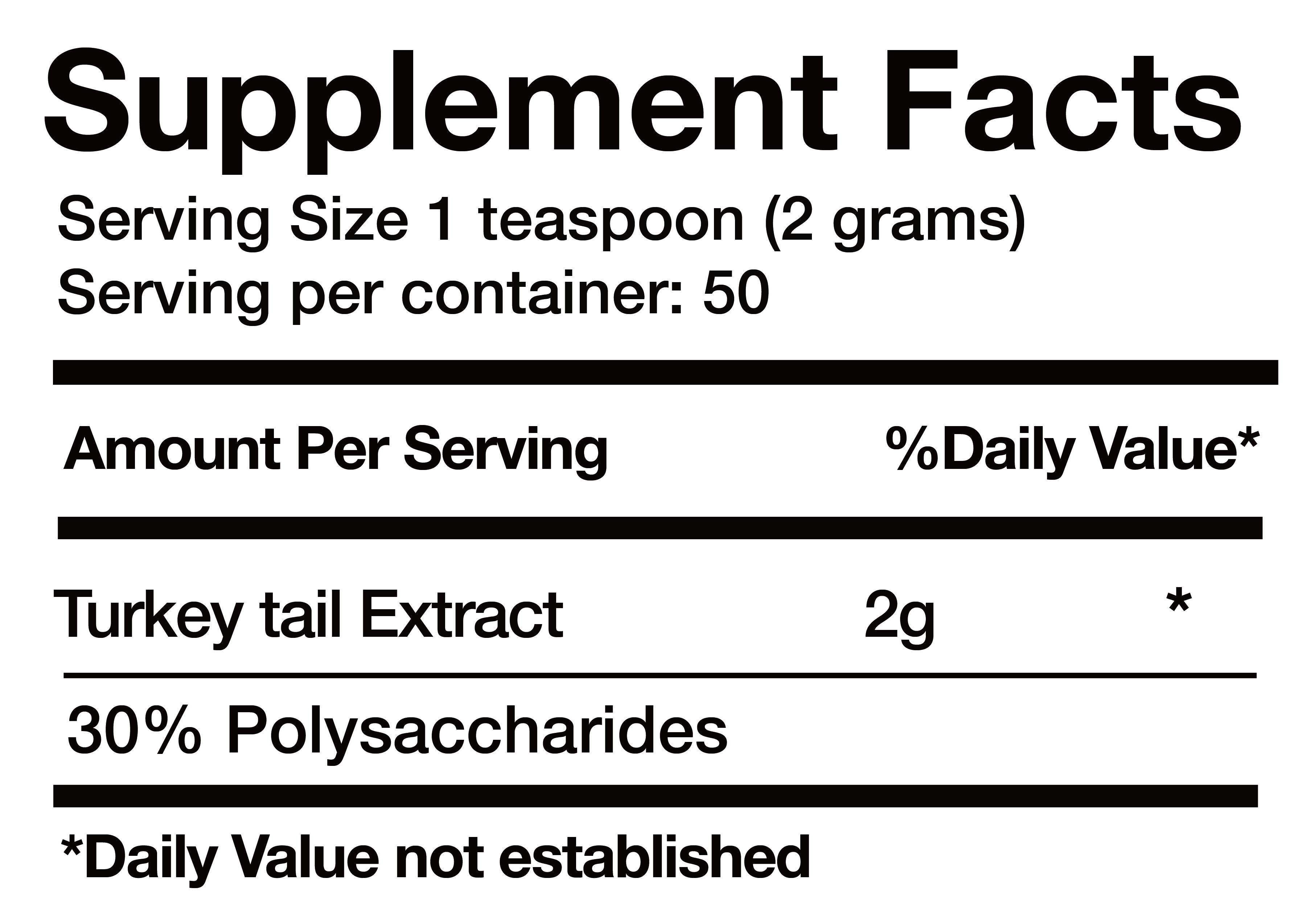 Turkey Tail Extract nutrition facts
